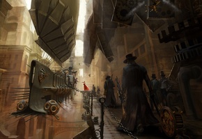 стимпанк, airship, Рисунок