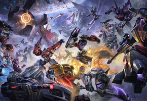 роботы, планета, трансформеры, битва, Aaron limonick, кибертрон