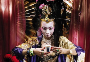 Чаепитие, гейша, обои, бренд