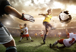 удар, трава, стадион, Футбол, движение, мяч, нога