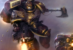 angels, топор, ангелы, blood, Warhammer 40k, космодесант, доспехи, кровавые, ранец, болте