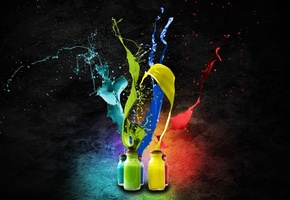 красиво, яркие цвета, Абстракция, краски