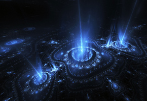 свет, Фрактал, неоновый, абстракция