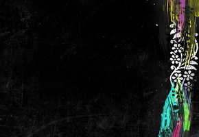 цветы, Узоры, чёрный фон