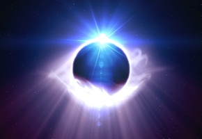 блик, свет, планета, звезды, Космос, сияние