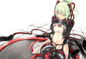 Девушка, меч, броня, костюм