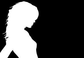 минимализм, Силуэт, девушка, черный, фон