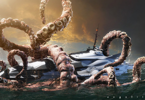 the new nautilus, осьминог, Лодка, гигант, катер