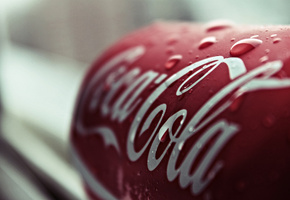 напиток, банка, Фото, макро, капли, кола, кока кола