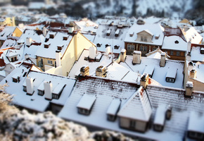 tilt shift, дома, Прага