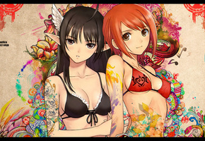 Девушки, узоры, бикини