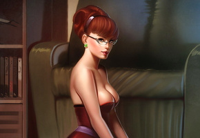 by andrew hibner, , Redheads, девушка, очки, грудь, женщина