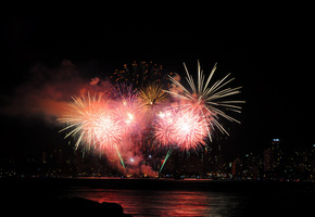 огни, ночь, праздник, Фейерверк, fireworks