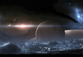 планеты, гольф, астронавт, Вселенная