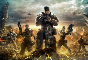 воины, солдаты, Gears of war 3, бойцы
