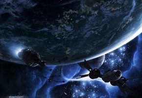 спутник, корабль, космос, Escape velocity, планеты