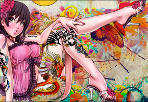 Snyp arts, девушка, платье, узоры