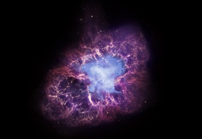crab nebula, Космос, крабовидная туманность, тьма, звёзды