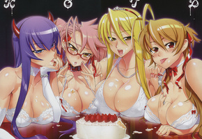 highschool of the dead, крем, сиськи, Девушки