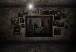 комната, картины, Silent hill