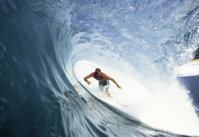 океан, Волна, спортсмен, спорт