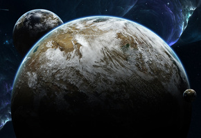 комета, звезды, Syncronicity, планеты, туманность