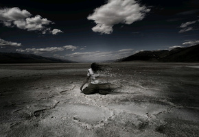 человек, ветер, исчезновение, облака, Небо