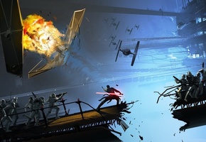 солдаты, сражение, Звёздные, войны, космические