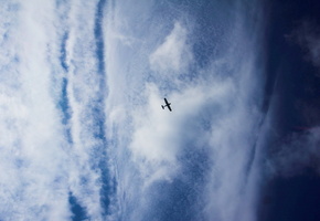 облака, планер, Небо