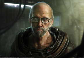 cg wallpapers, Sad cosmo, старик, астронавт