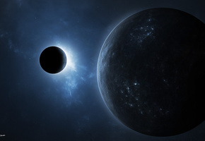 луна, огни, атмосфера, Планета, свет