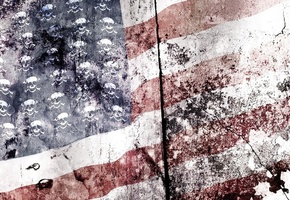 Alex cherry, американский, черепа, флаг