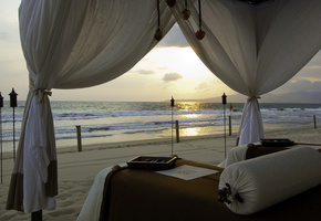 Природы, летом, волн, пейзаж, закат, песок, море, пляж