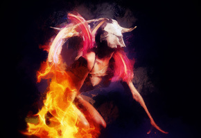 демон, Девушка, радуга