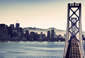 море, Города, сан-франциско, san francisco, дома, вода, мосты