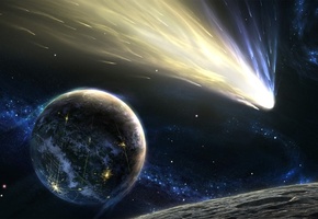 планета, stars, хвост, астероид, Space, звезды, planet, комета