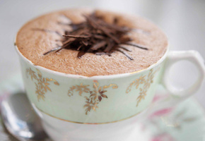 Чашка, пенка, позолота, кофе, напиток, узор, сервиз