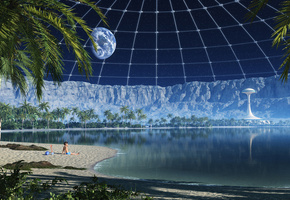 пляж, My beach in a moon crater, на луне
