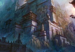 скалы, китай, скульптуры, восток, Арт, город