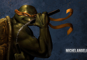 нунчаки, микельанджело, Черепашки ниндзя