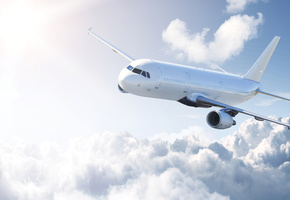 высота, Самолет, солнце, облака, небо, полет, лучи