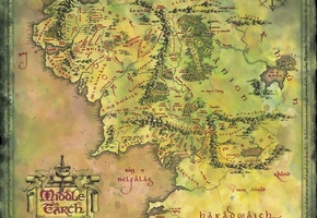 карта, Lord of the rings, middle earth, john ronald reuel tolkien, средиземья