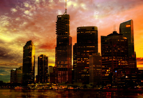автралия, Methevas, australia, skyscraper, город, city lights, sunset city, wallpaper