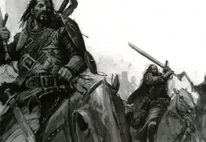 рисунок, Воины, битва