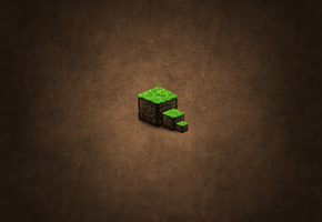 земля, minecraft, трава, Минимализм, блок, куб, 