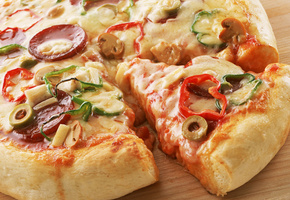 овощи, пицца, Еда