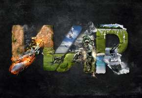 War, оружие, трава, огонь.кресты, война, самолеты, солдаты