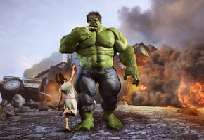 Hulky, халк, девочька