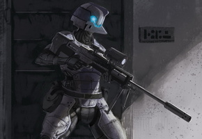 винтовка, Солдат, костюм, снайпер