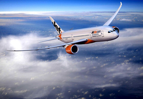 полет, облака, небо, airways, высота, Самолет, jetstar